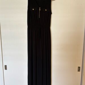 Emma & Michele Black Maxi Dress with Gold Accents